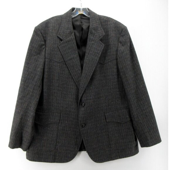 VINTAGE Pendleton Sport Coat 46 Blazer Wool Tweed Speckled Plaid USA